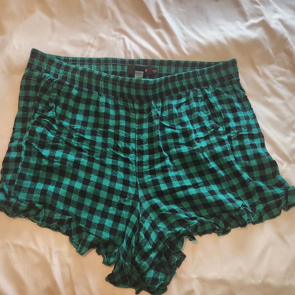 Green and Black Checkered Shorts